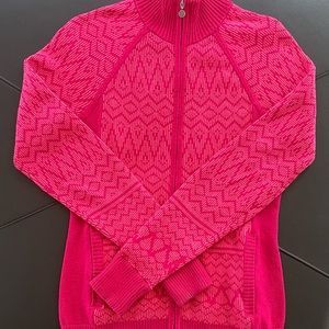 Athleta small women’s wool zip front sweater